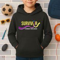 Survivor Stronger Than Cancer Bladder Cancer Awareness Kids Hoodie thumb 2