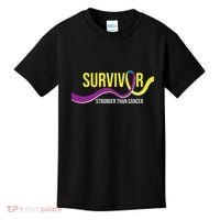Survivor Stronger Than Cancer Bladder Cancer Awareness Kids T-Shirt thumb 0