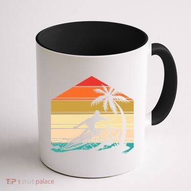Surfer Summer Tropical Sunset Coffee Mug back