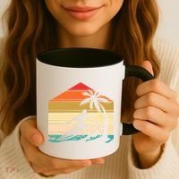Surfer Summer Tropical Sunset Coffee Mug thumb 3