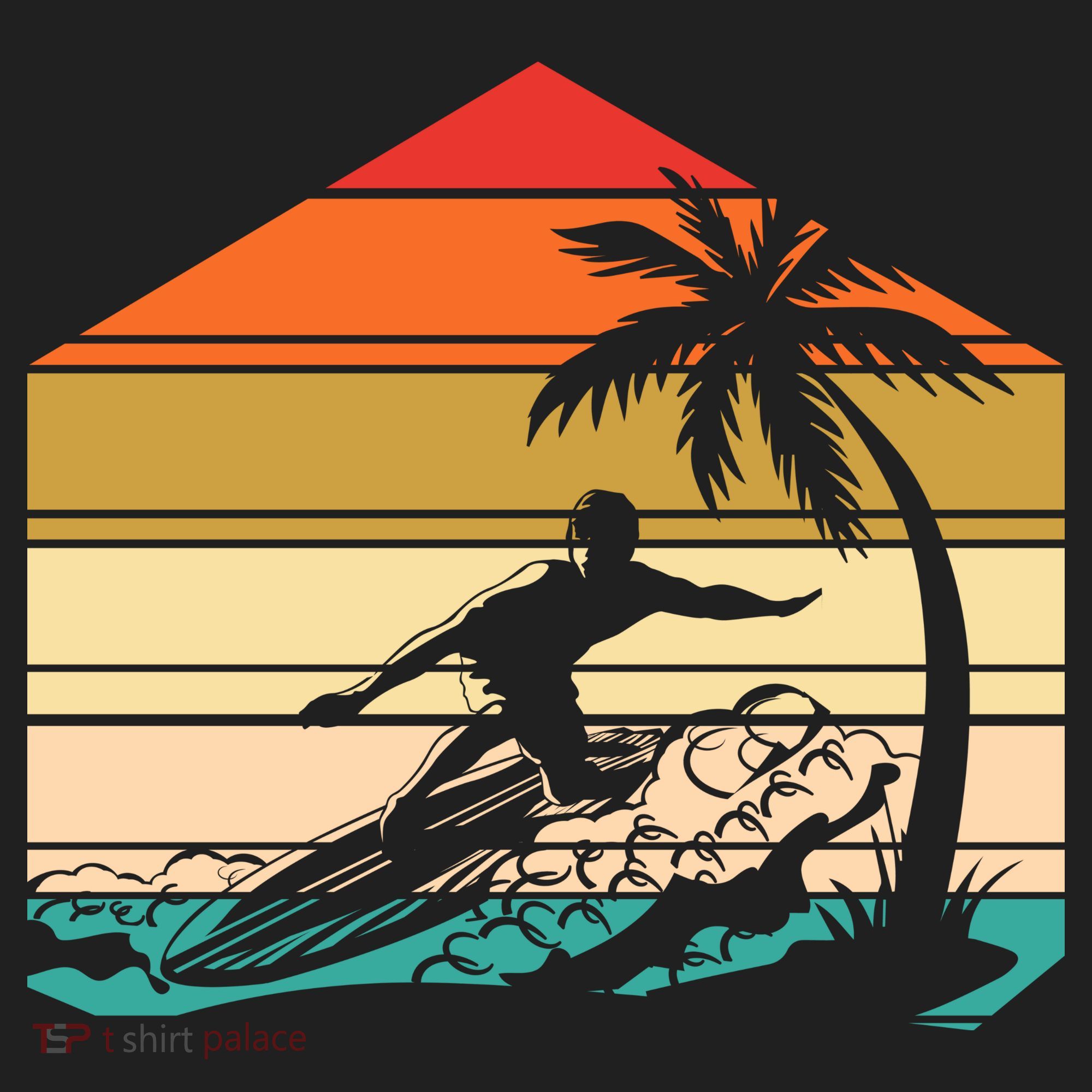 Surfer Summer Tropical Sunset Tumbler