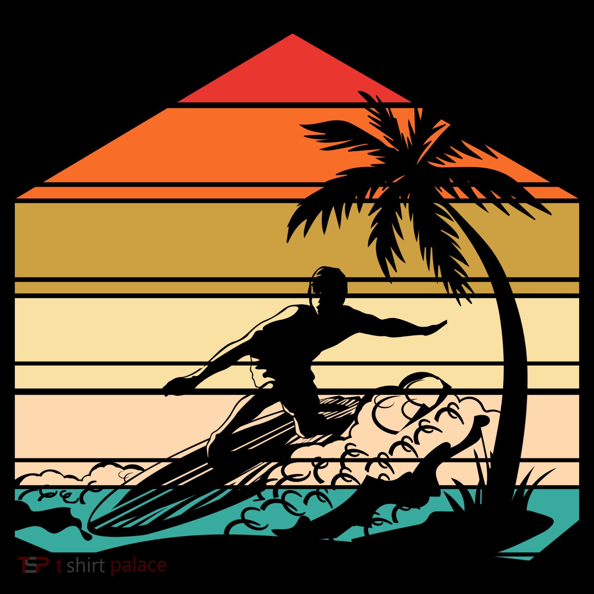Surfer Summer Tropical Sunset Ornament