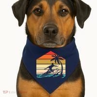 Surfer Summer Tropical Sunset USA-Made Doggie Bandana thumb 1