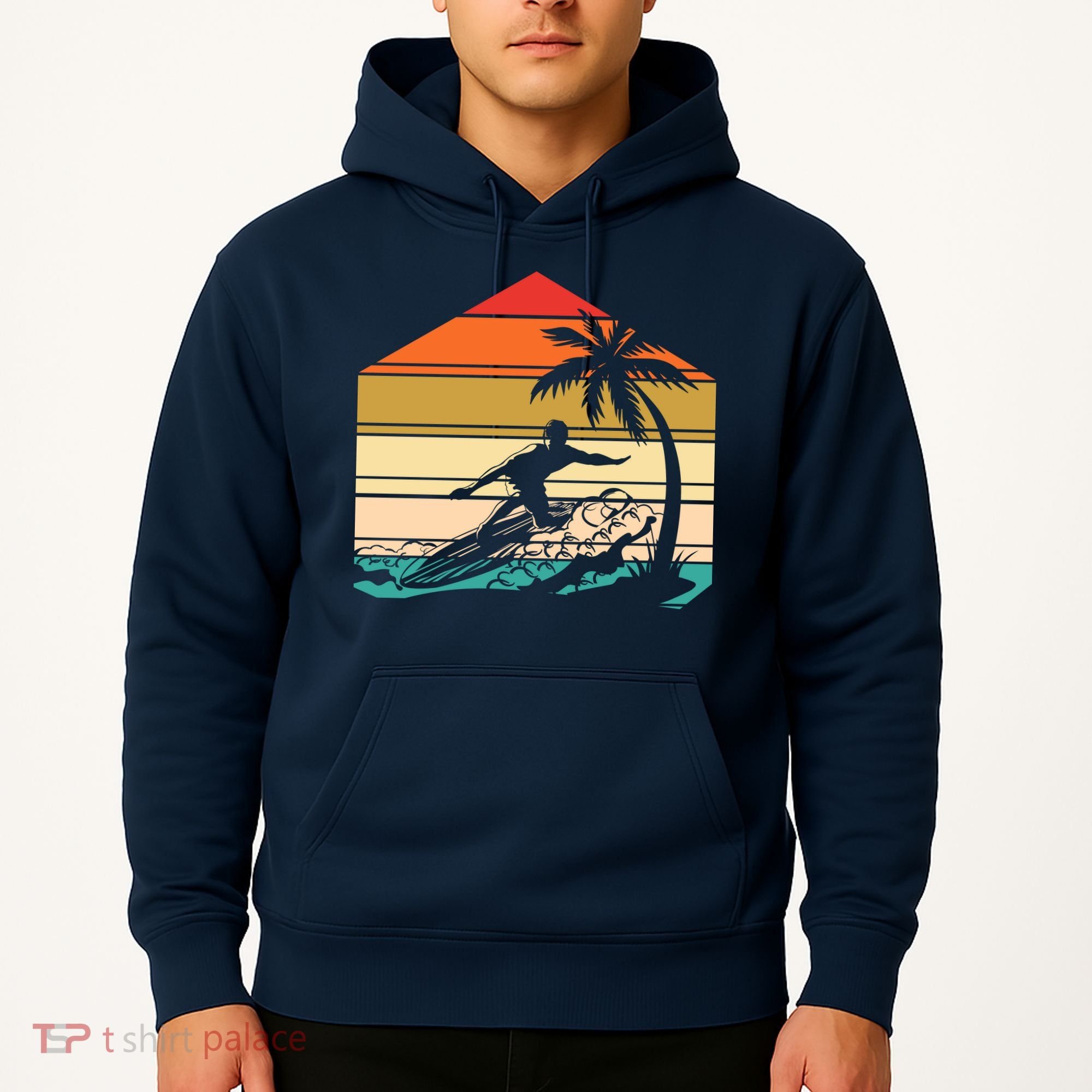 Surfer Summer Tropical Sunset Hoodie