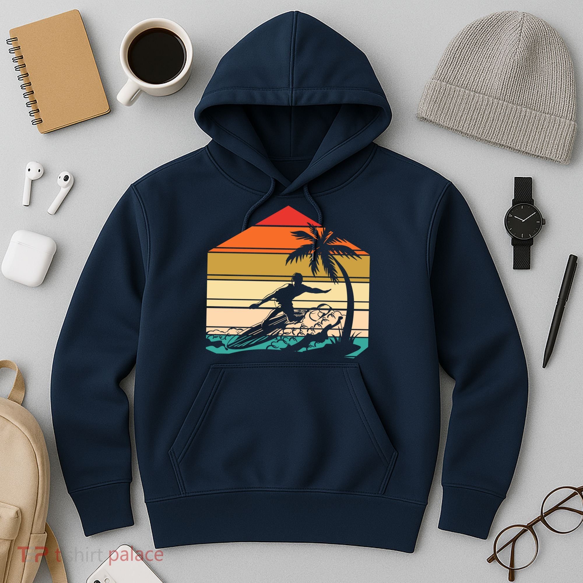 Surfer Summer Tropical Sunset Hoodie