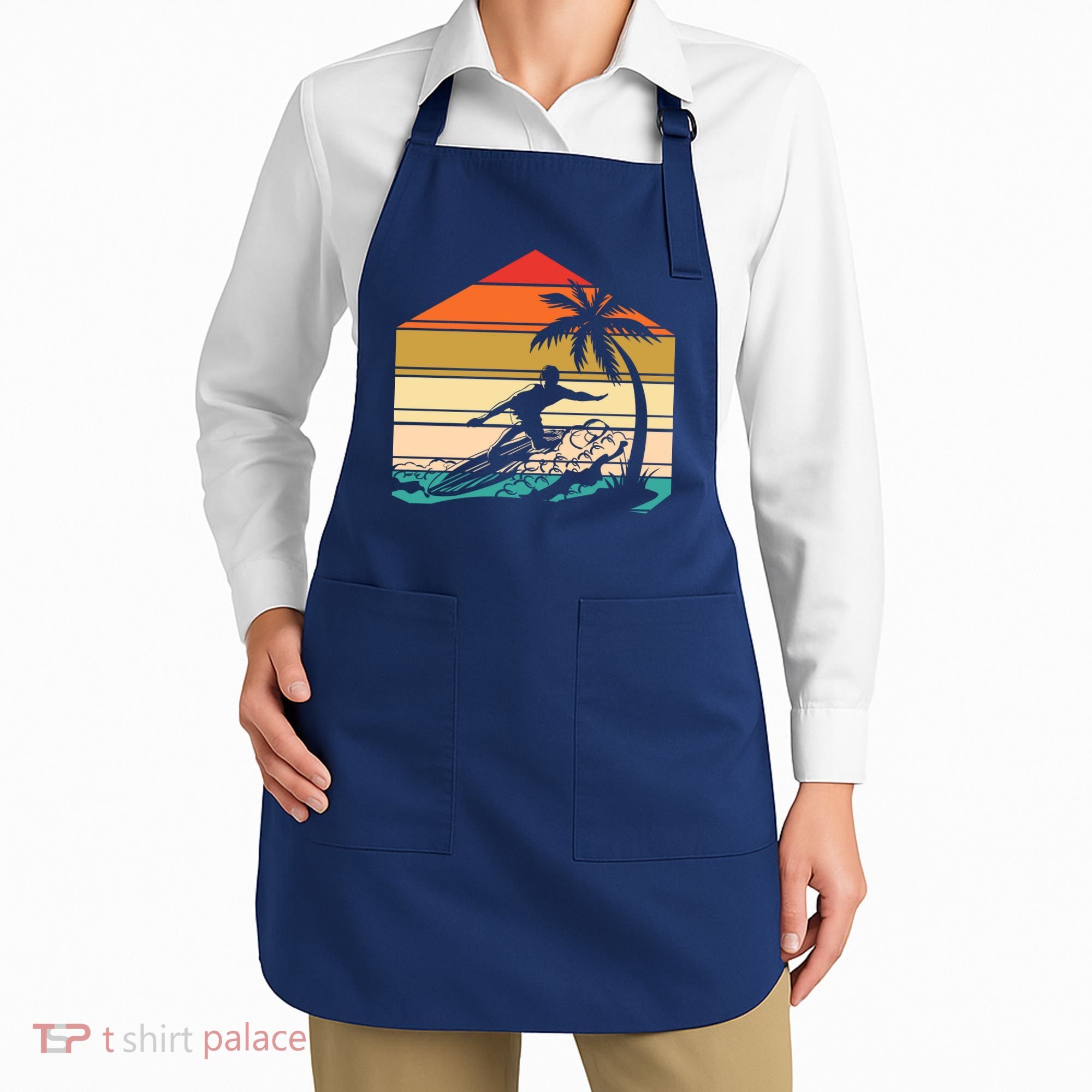 Surfer Summer Tropical Sunset Apron
