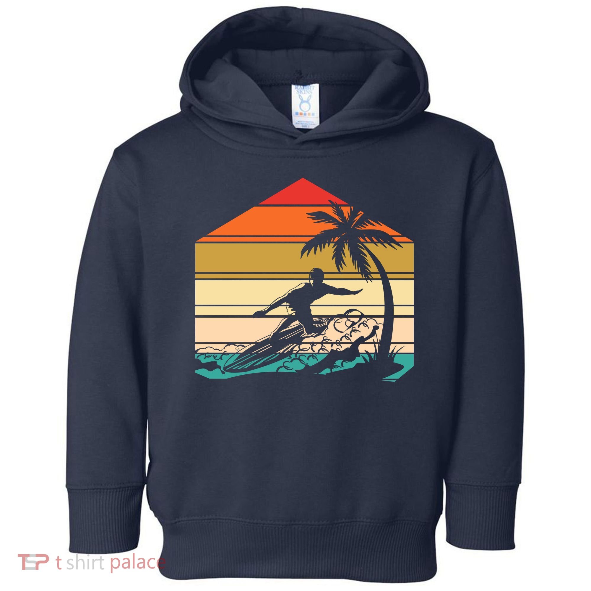 Surfer Summer Tropical Sunset Toddler Hoodie