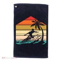 Surfer Summer Tropical Sunset Golf Towel thumb 0