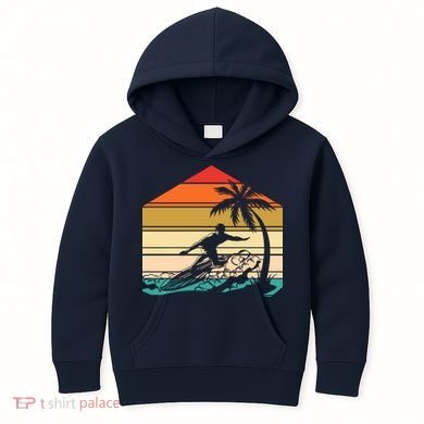 Surfer Summer Tropical Sunset Kids Hoodie