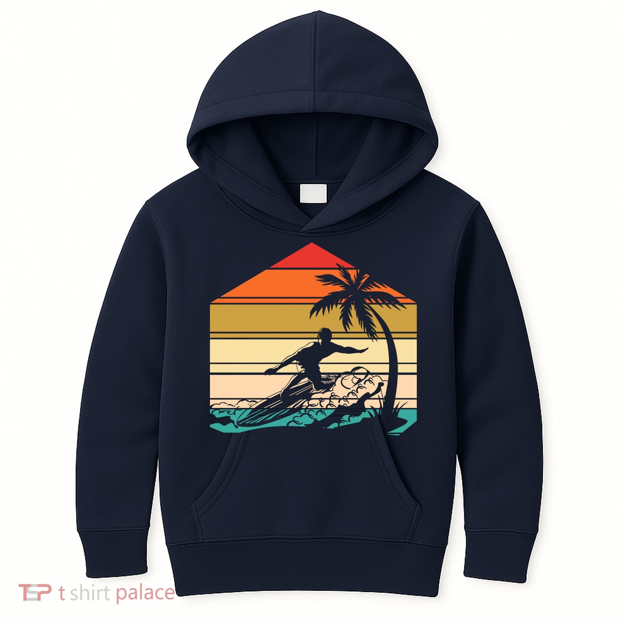 Surfer Summer Tropical Sunset Kids Hoodie