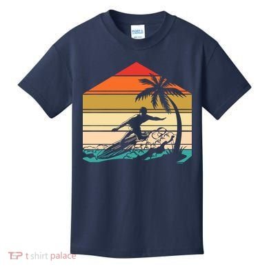 Surfer Summer Tropical Sunset Kids T-Shirt