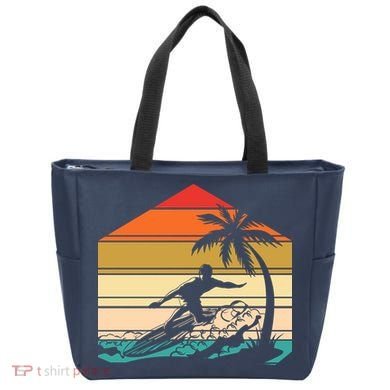 Surfer Summer Tropical Sunset Tote Bag