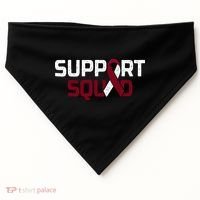 Support Squad Throat Oral Head & Neck Cancer Awareness USA-Made Doggie Bandana thumb 0