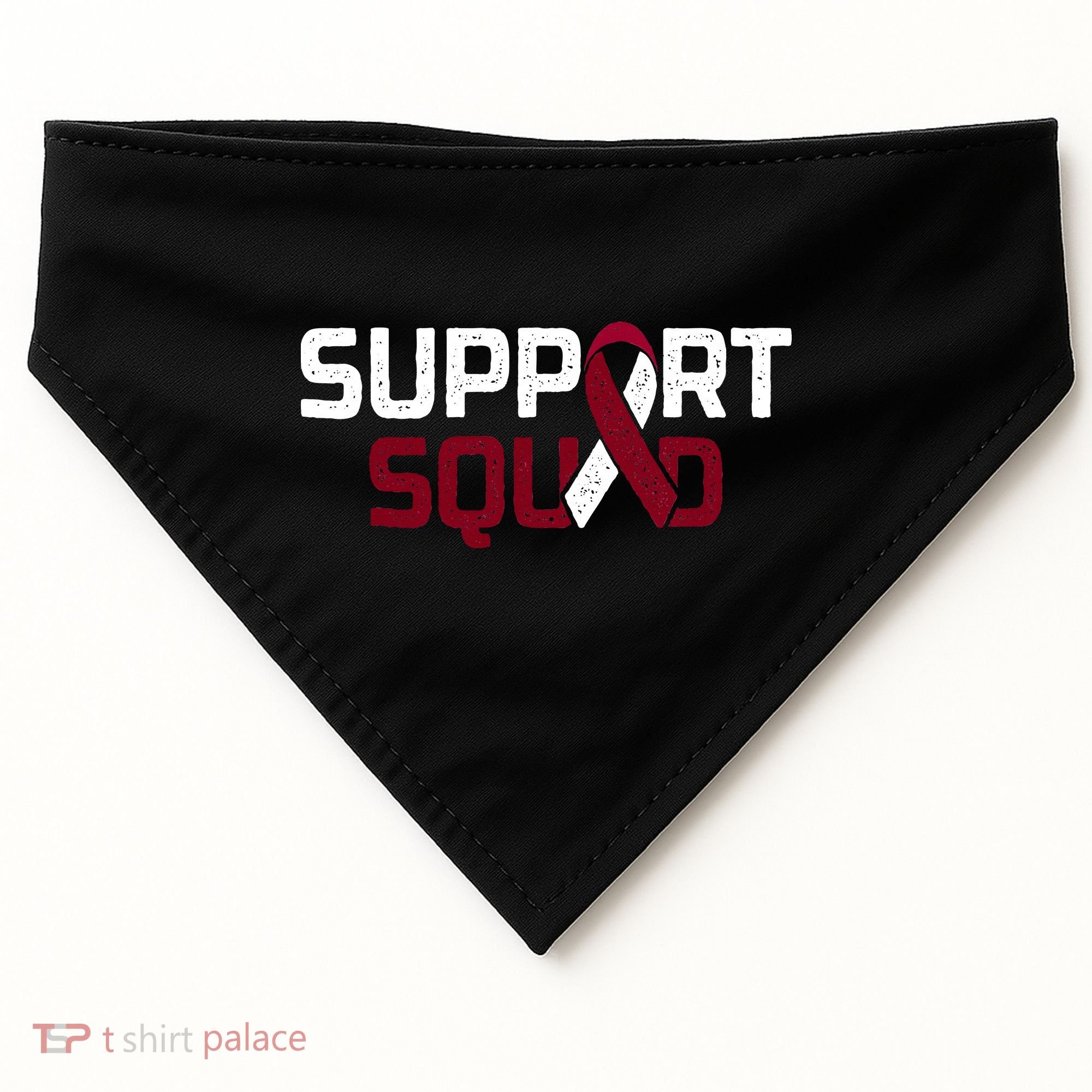 Support Squad Throat Oral Head & Neck Cancer Awareness USA-Made Doggie Bandana