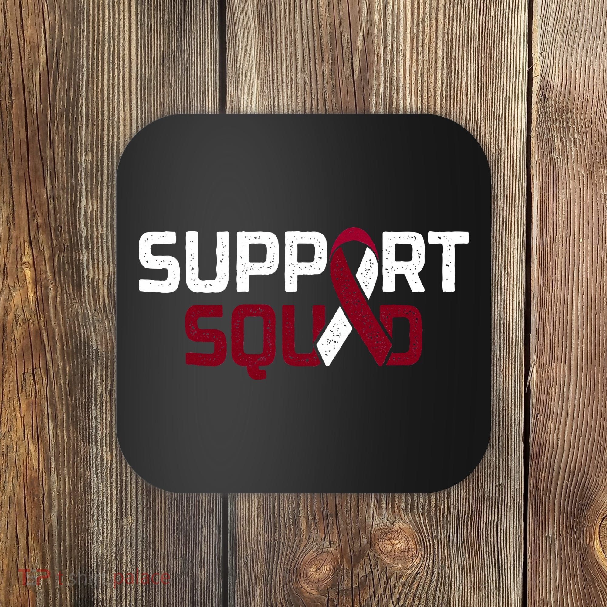 Support Squad Throat Oral Head & Neck Cancer Awareness Coaster
