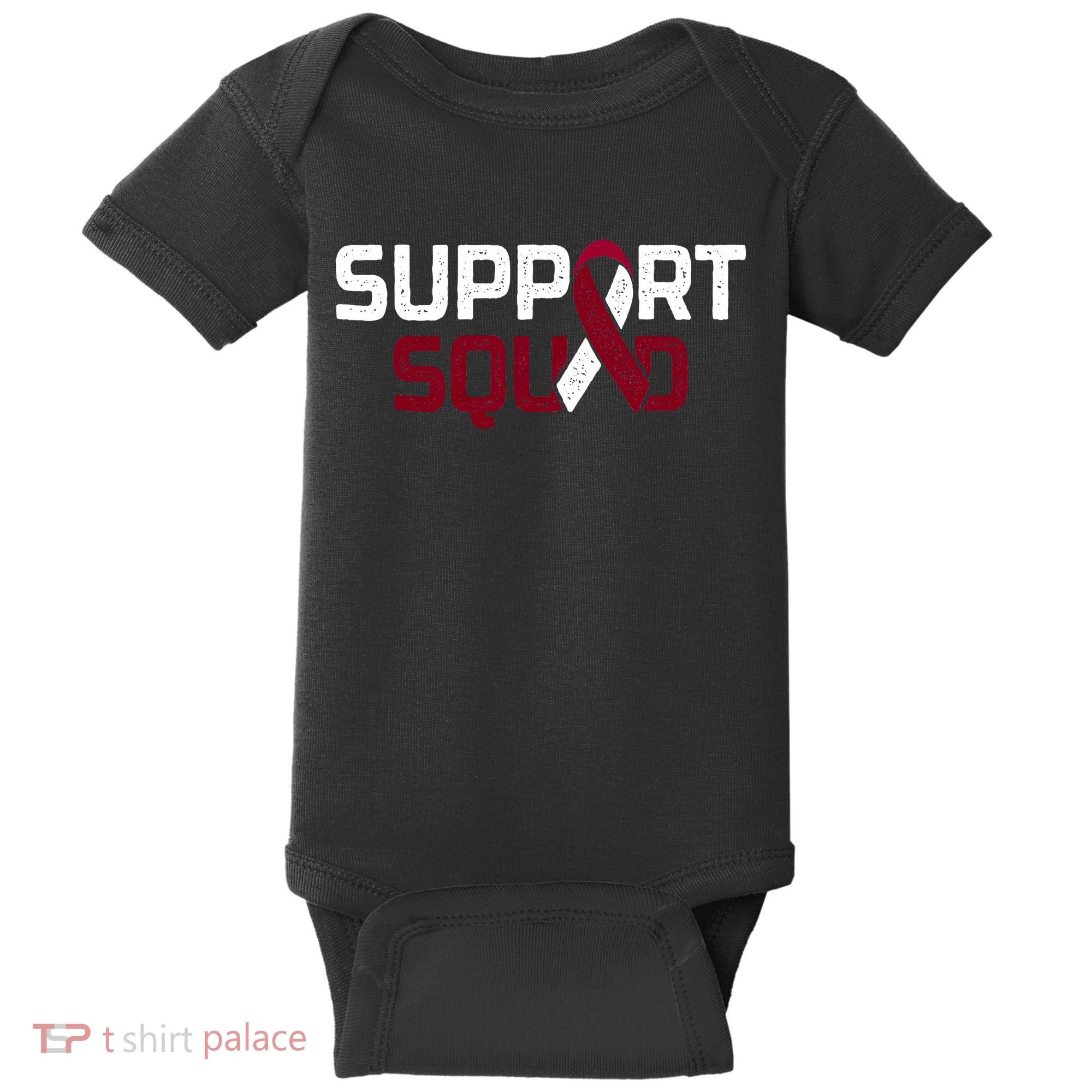 Support Squad Throat Oral Head & Neck Cancer Awareness Baby Bodysuit