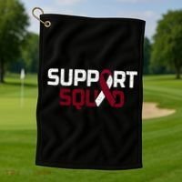 Support Squad Throat Oral Head & Neck Cancer Awareness Golf Towel thumb 1
