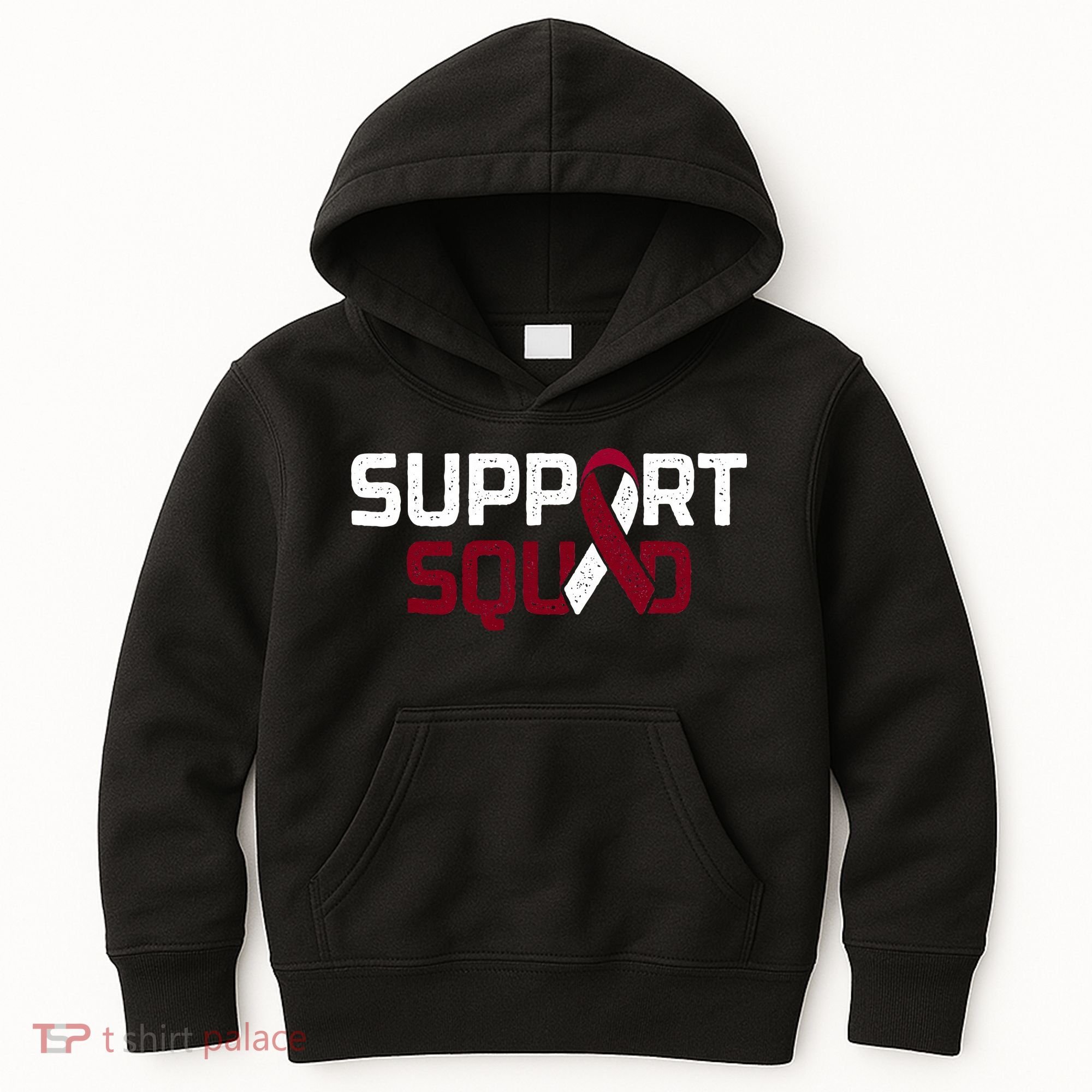 Support Squad Throat Oral Head & Neck Cancer Awareness Kids Hoodie