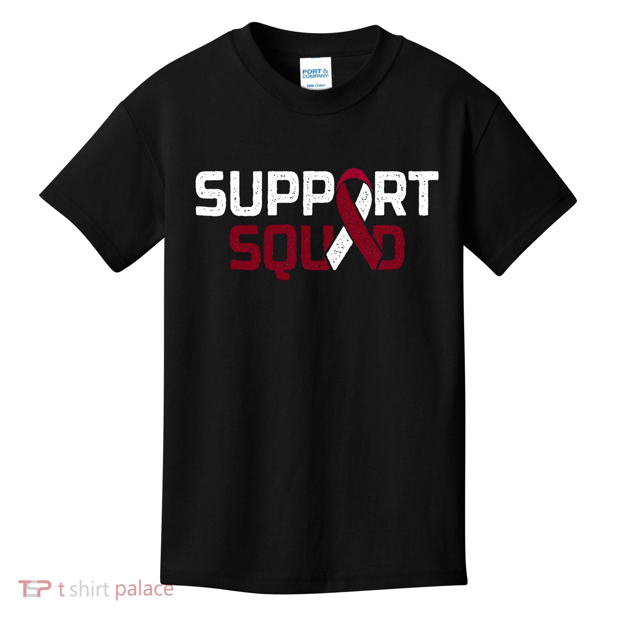 Support Squad Throat Oral Head & Neck Cancer Awareness Kids T-Shirt