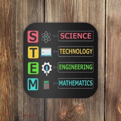 Stem Science Technology Engineering Math Teacher Gift Coaster
