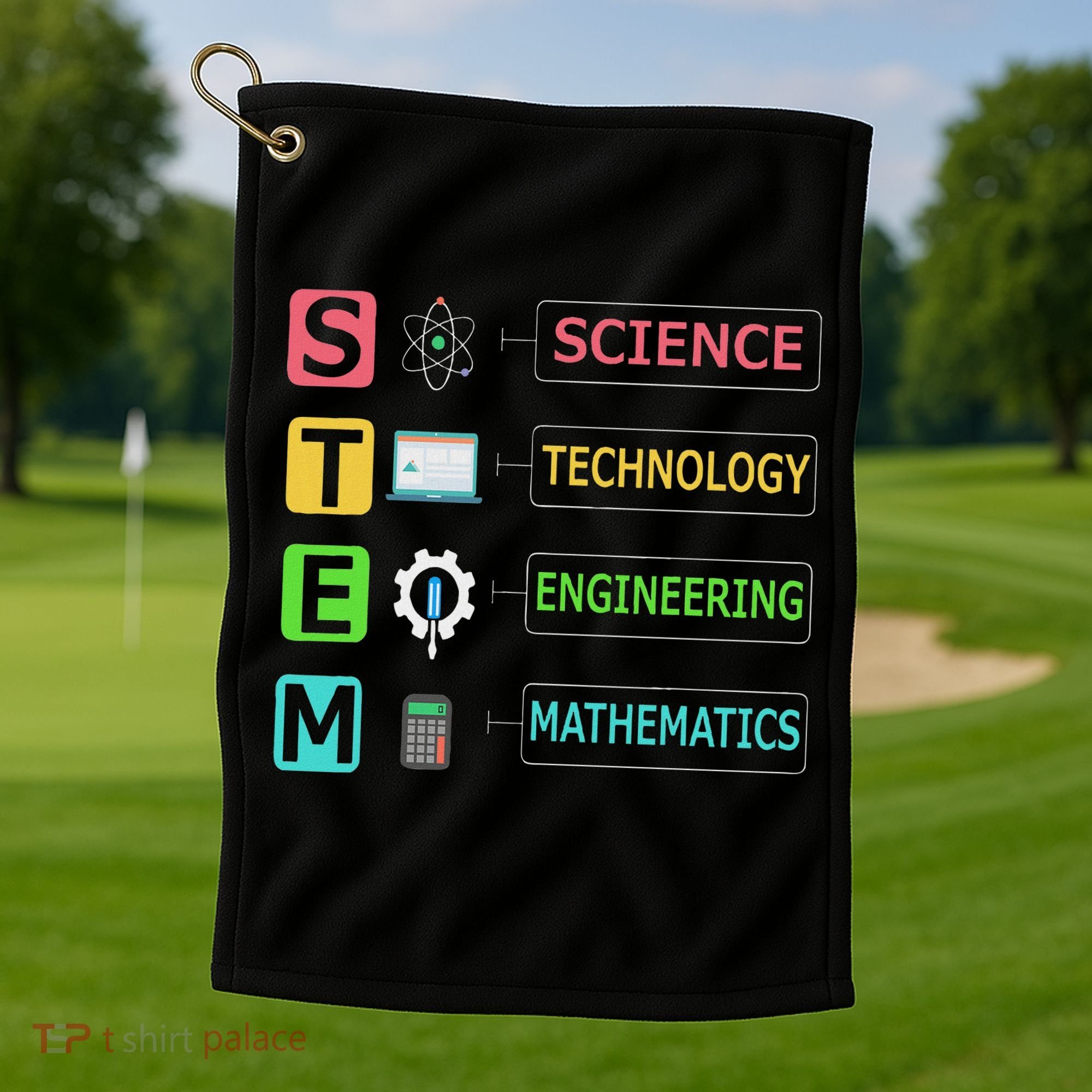 Stem Science Technology Engineering Math Teacher Gift Golf Towel