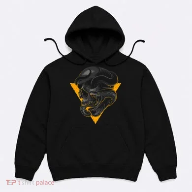 Skull Snake Triangle Graphic Design Hoodie