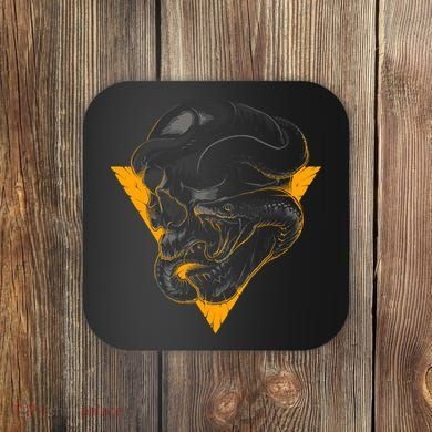 Skull Snake Triangle Graphic Design Coaster