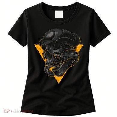 Skull Snake Triangle Graphic Design Women's T-Shirt
