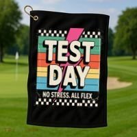 Staar State Test Teacher Testing Day No Stress All Flex Golf Towel thumb 1