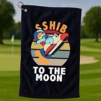 Shiba, Shib To The Moon Golf Towel thumb 1