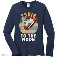 Shiba, Shib To The Moon Women's Long Sleeve Shirt thumb 0