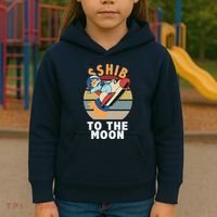 Shiba, Shib To The Moon Kids Hoodie thumb 3