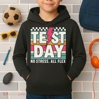 Staar State Test Teacher Testing Day No Stress All Flex Kids Hoodie thumb 2