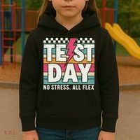 Staar State Test Teacher Testing Day No Stress All Flex Kids Hoodie thumb 3