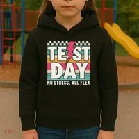 Staar State Test Teacher Testing Day No Stress All Flex Kids Hoodie thumb 3
