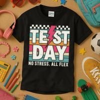 Staar State Test Teacher Testing Day No Stress All Flex Kids T-Shirt thumb 3