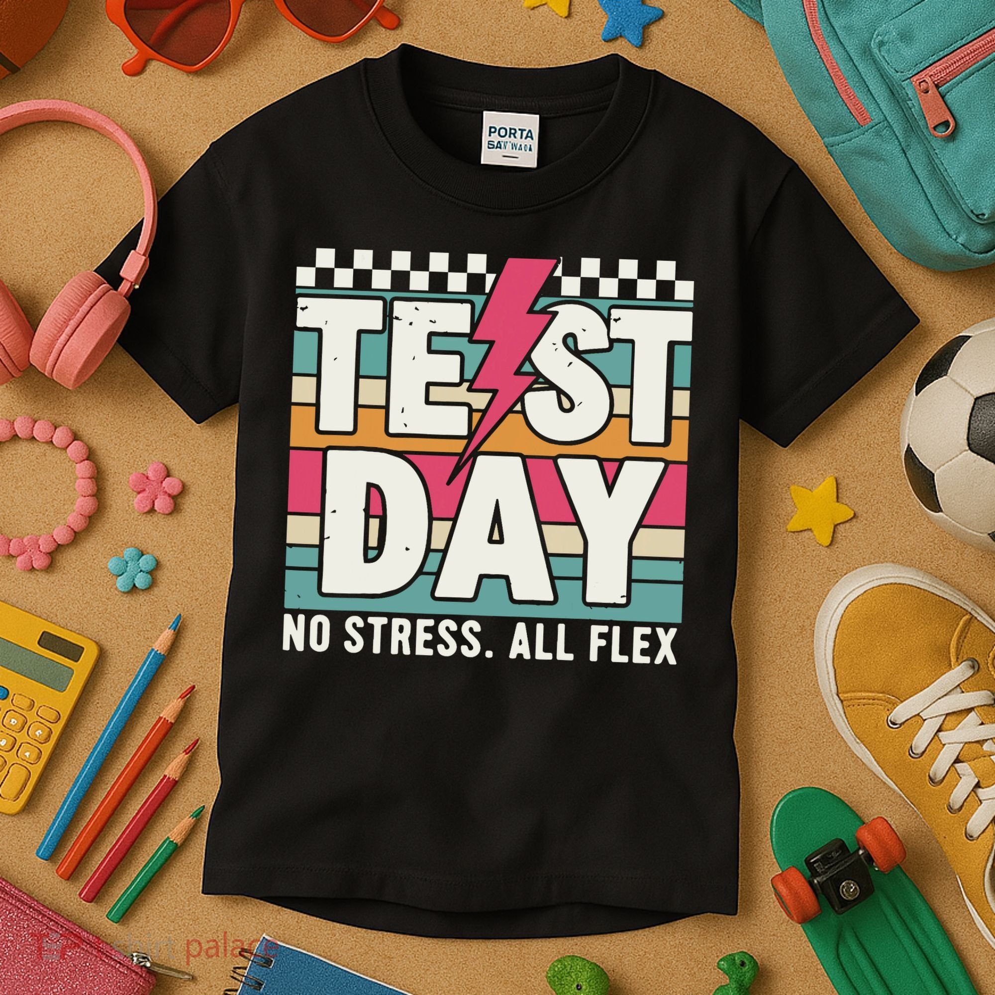 Staar State Test Teacher Testing Day No Stress All Flex Kids T-Shirt