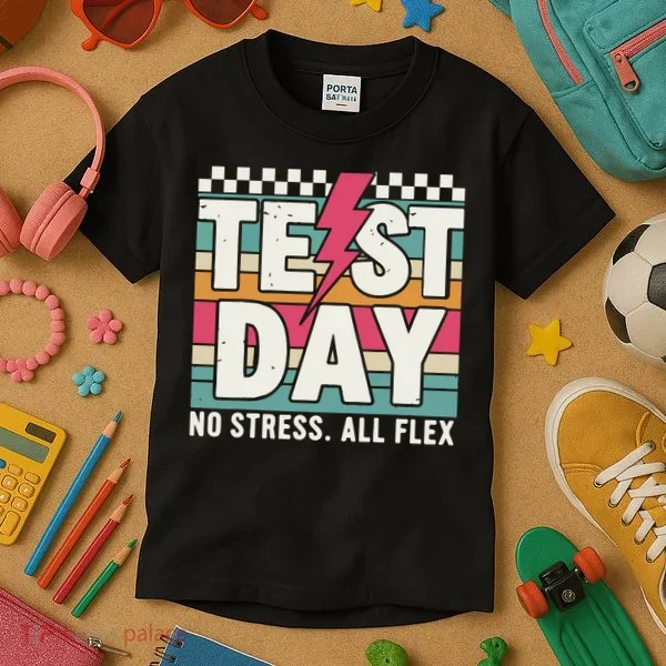 Staar State Test Teacher Testing Day No Stress All Flex Kids T-Shirt