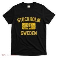Stockholm Sweden Trident Gym Style Distressed Yellow T-Shirt thumb 0