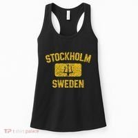 Stockholm Sweden Trident Gym Style Distressed Yellow Women's Tank Top thumb 0