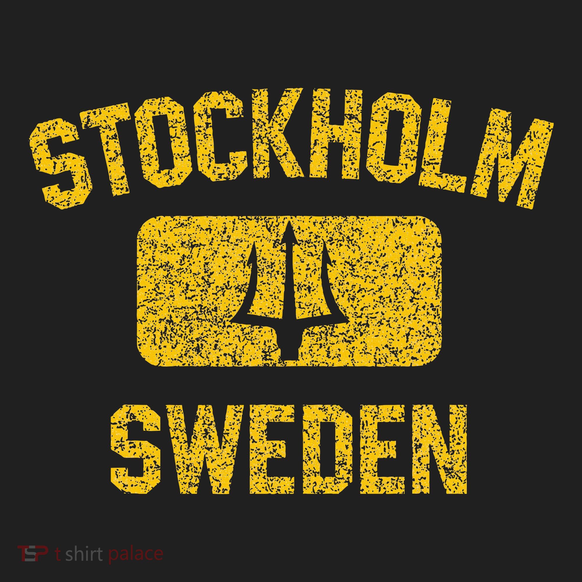 Stockholm Sweden Trident Gym Style Distressed Yellow Hat