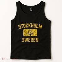 Stockholm Sweden Trident Gym Style Distressed Yellow Tank Top thumb 2