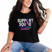 Support Squad Thyroid Cancer Awareness Month Ribbon Family Comfort Colors T-Shirt thumb 0