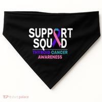 Support Squad Thyroid Cancer Awareness Month Ribbon Family USA-Made Doggie Bandana thumb 0