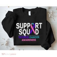 Support Squad Thyroid Cancer Awareness Month Ribbon Family Sweatshirt thumb 2