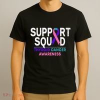 Support Squad Thyroid Cancer Awareness Month Ribbon Family T-Shirt thumb 3