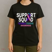 Support Squad Thyroid Cancer Awareness Month Ribbon Family T-Shirt thumb 4