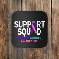 Support Squad Thyroid Cancer Awareness Month Ribbon Family Coaster thumb 0