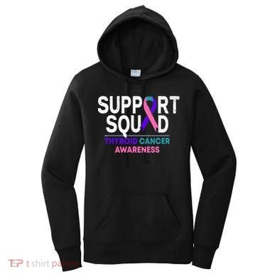 Support Squad Thyroid Cancer Awareness Month Ribbon Family Women's Hoodie