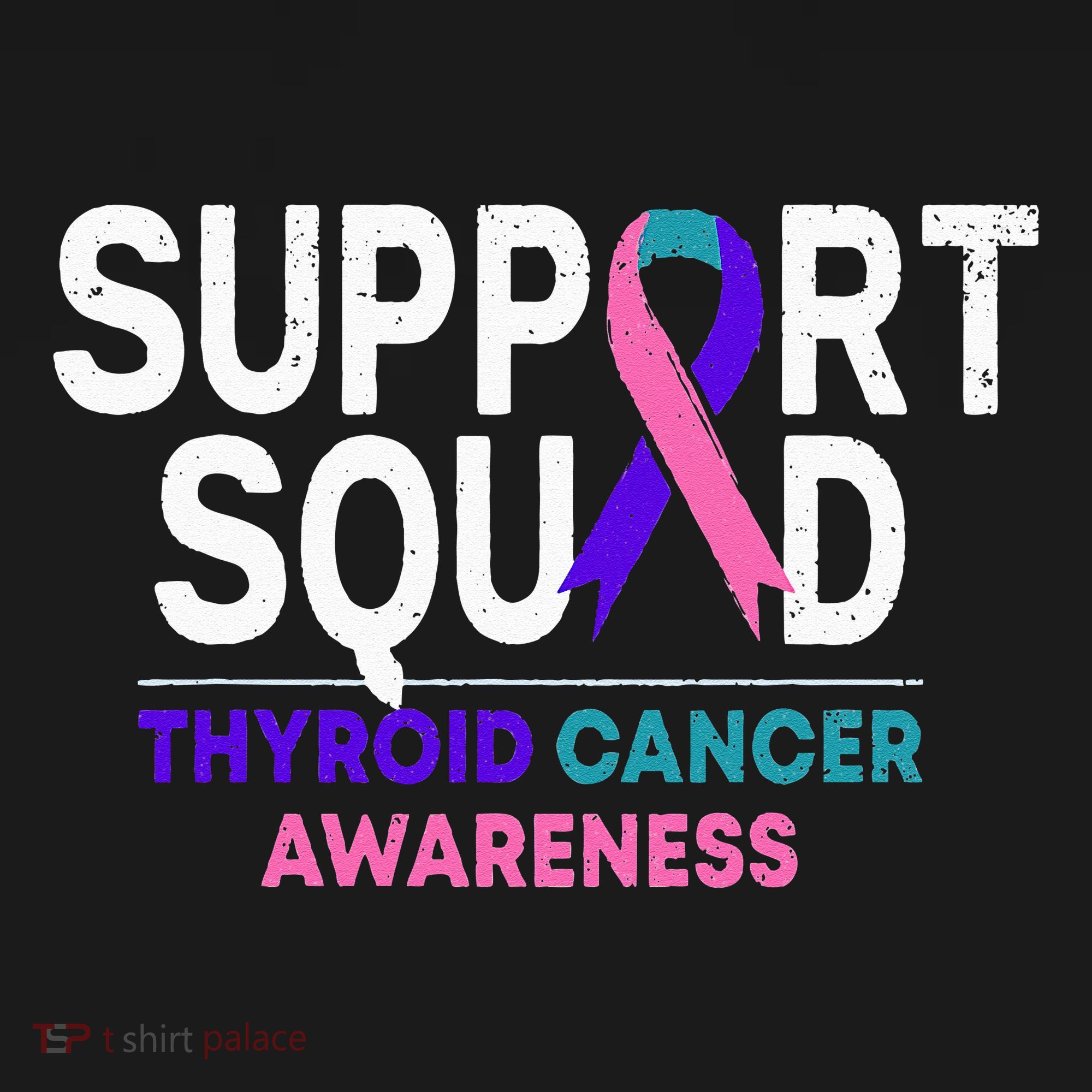 Support Squad Thyroid Cancer Awareness Month Ribbon Family Tall Hoodie